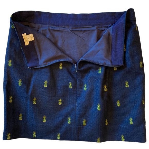 J. Crew Women's Pineapple Printed Basketweave Preppy Academia Mini Skirt-size 6 - Picture 6 of 13
